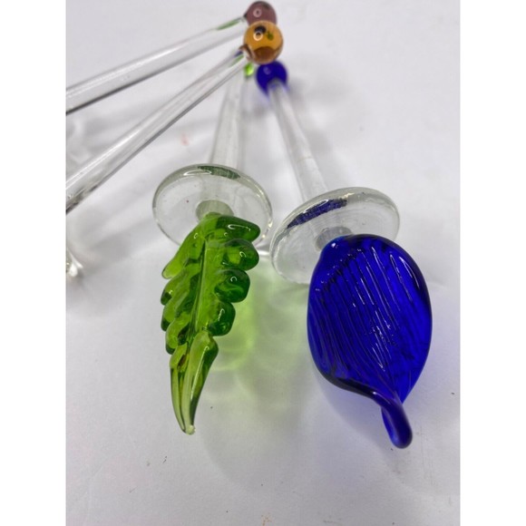 Vintage Set of four Elegant Swizzle Sticks Stirs, Handmade Italian Glass - Picture 8 of 9